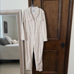 Rails Cream Button-Up jumpsuit